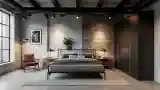 Exposed Steel Beam Ceiling Bedroom