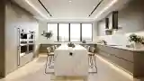 Marble Kitchen with LED Lighting