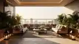 Balconiu Wysokiej Klasy z Drewnem i Ziołami