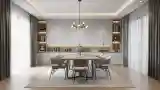 Minimalist Dining Room with Warm Light