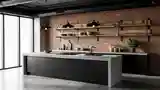 Industrial Kitchen with Brick and Concrete