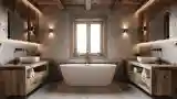 Rustic Bathroom with Wood Accents