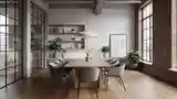 Łazienka Loft z drewnem i cegłą