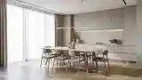 Minimalistowy salon do posiłków