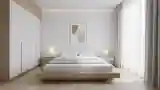 Minimalistyczna sypialnia z drewnem