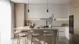 Japandi Kitchen with Wood and Stone