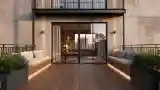 Balkon z betonu i drewna