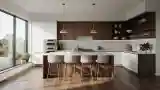 Minimalist Kitchen with Wood and Gold Accents