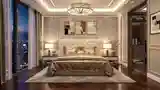 Ceiling Glamour: City View Bedroom