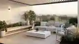 Scandinavian Terrace with Light Wood and Cream Lighting
