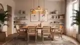 Elegant Dining Room with Natural Textures