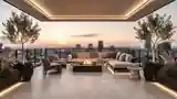Modern Luxury Terrace with Fire Pit