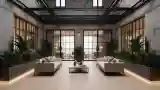 Lakonistyczny salon betonowy
