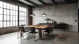 Wnętrze przemysłowe stołu do jedzenia