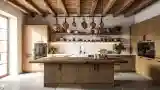 Rustic Wood Kitchen with Warm Light