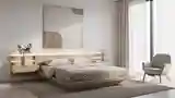Pokój senny w stylu Japandi