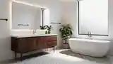 Elegancja Mid-Century Modern w łazience