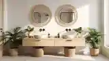 Dwuosobowa łazienka w stylu naturalnym