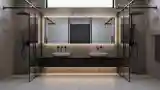 Glass and Concrete: Modern Bathroom