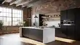 Kuchnia Loft z Marmurowym Wyspą
