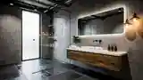 Industrial Bathroom with Concrete Walls