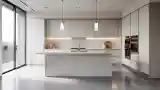 Minimalist Kitchen with Marble Island