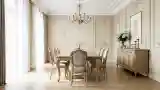French Style Dining Room with Wood