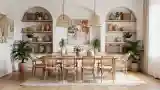 Elegancka Jadalnia z Naturalnymi Materiałami