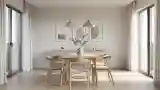 Elegancka Jadalnia z Drewnem i Światłem