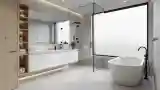 Lakoniczna łazienka w stylu minimalistycznym