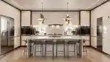 Minimalist Kitchen with Marble Countertops
