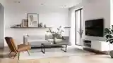Skandynawski Salon z Drewnem i Skórą