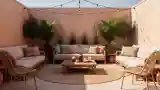 Terrace with Light Furniture and Plants