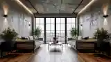Industrial Living Room with Concrete