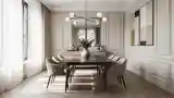 Elegant Dining Room with Wooden Table