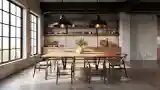 Industrial Dining Room in Concrete
