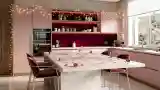 Minimalist Modern Kitchen with Marble Island