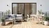 Scandinavian Terrace with Wood and Fabric