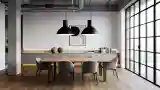 Loft Dining Room with Wood and Concrete