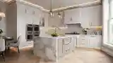 Classic Elegance Kitchen with Marble Island