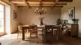 Rustic Dining Room with Warm Light