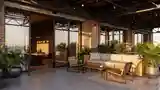 Terrasa Loft z Cegłą i Drewnem