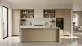Minimalist Kitchen with Warm Wood