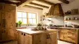Rustic Kitchen with Warm Lighting