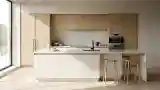 Kuchnia minimalistyczna z drewnem