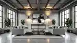 Industrial Loft Lounge with Raw Elegance
