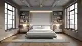 Concrete and Brick Bedroom