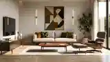 Modern Living Room with Wood and Concrete