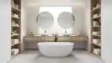 Minimalist Bathroom with Wood Accents
