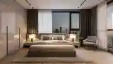 Ceiling Lights, Beige Bed Frame
